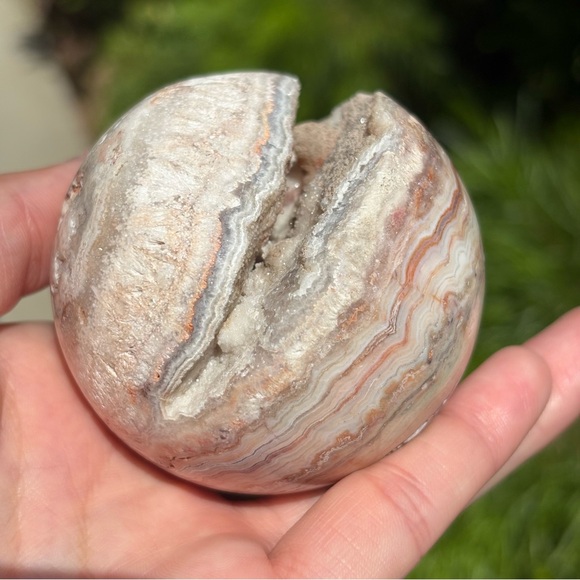 Crazy Lace Agate Sphere with Druzy Pocket - Picture 7 of 14